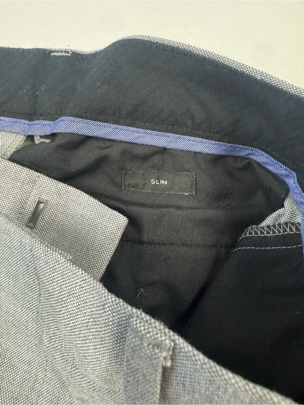J. Crew Bowery Gray Dress Pants with Black Waistband Lining 30x32
